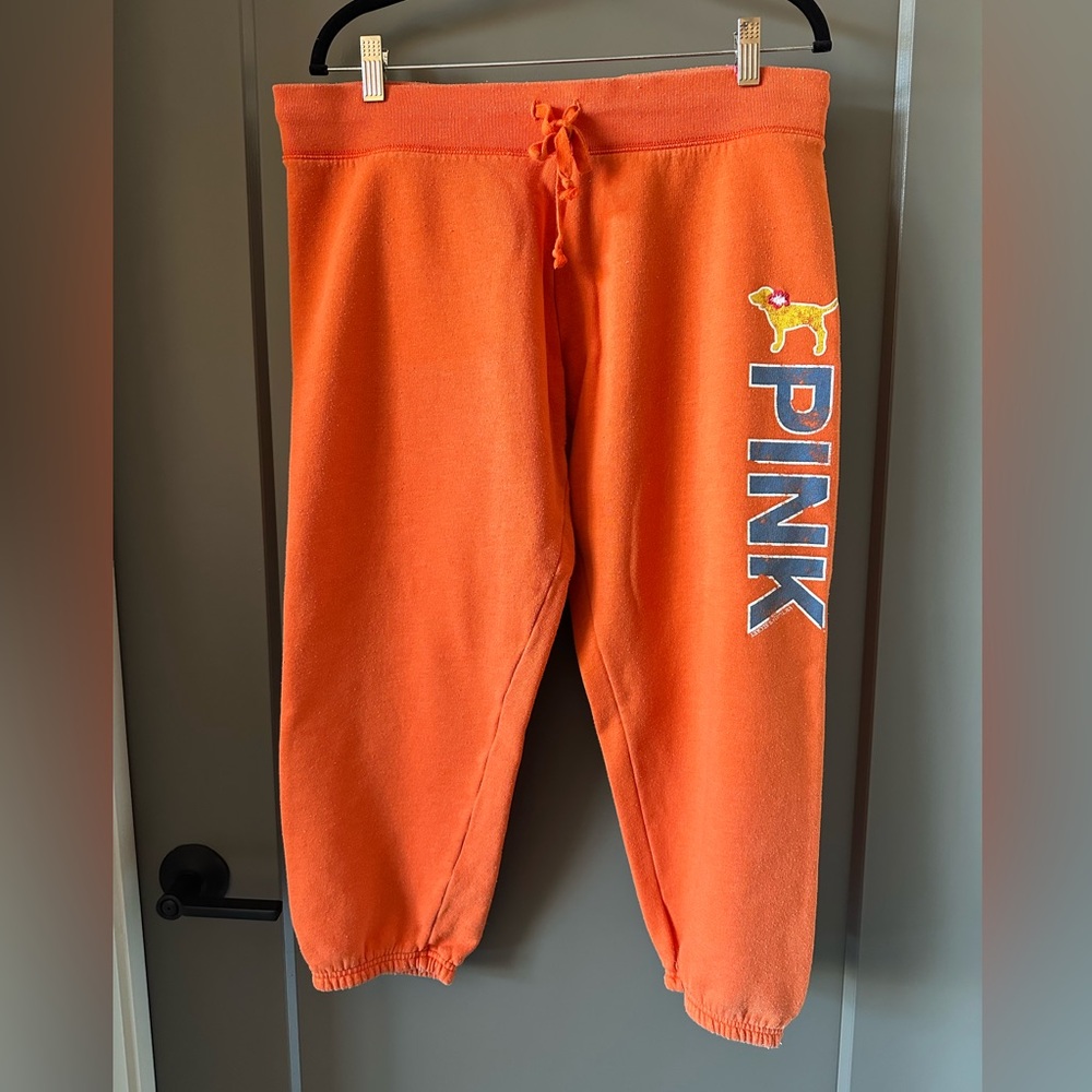 PINK Victoria's Secret Orange Track Pants